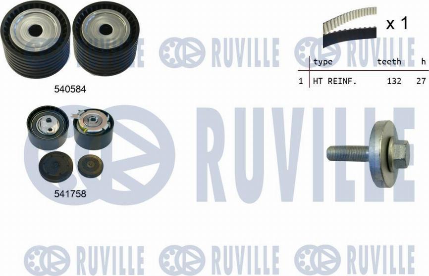 Ruville 550298 - Комплект ременя ГРМ avtolavka.club