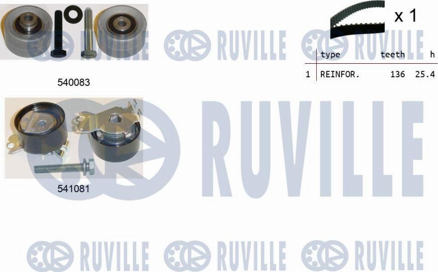 Ruville 550256 - Комплект ременя ГРМ avtolavka.club