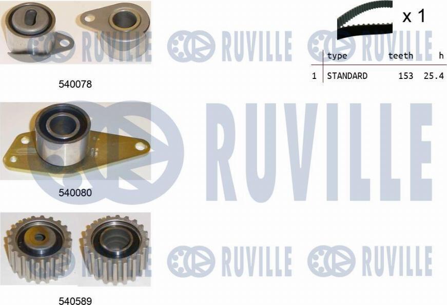 Ruville 550250 - Комплект ременя ГРМ avtolavka.club