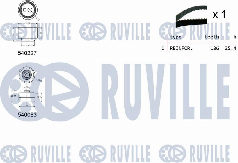 Ruville 550219 - Комплект ременя ГРМ avtolavka.club