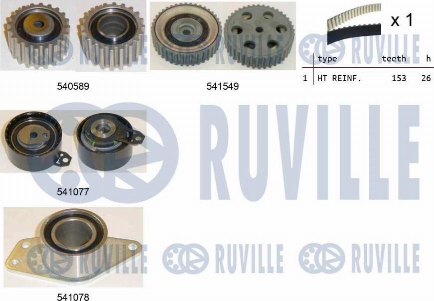 Ruville 550238 - Комплект ременя ГРМ avtolavka.club