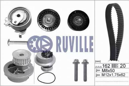 Ruville 55327723 - Водяний насос + комплект зубчатого ременя avtolavka.club