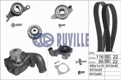 Ruville 55214702 - Водяний насос + комплект зубчатого ременя avtolavka.club