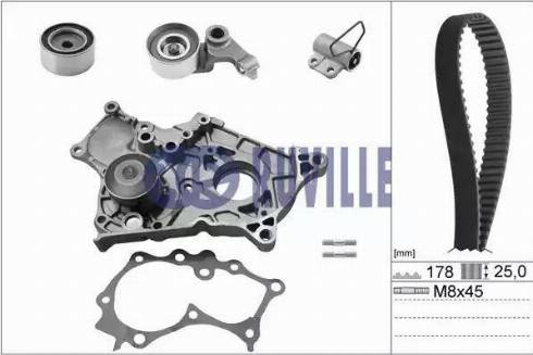 Ruville 56951711 - Водяний насос + комплект зубчатого ременя avtolavka.club