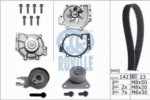 Ruville 56536701 - Водяний насос + комплект зубчатого ременя avtolavka.club