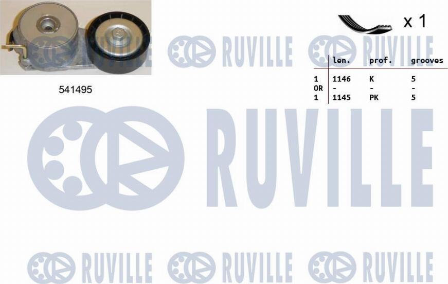 Ruville 570096 - Поликлиновий ремінний комплект avtolavka.club