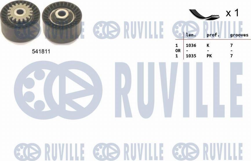Ruville 570065 - Поликлиновий ремінний комплект avtolavka.club
