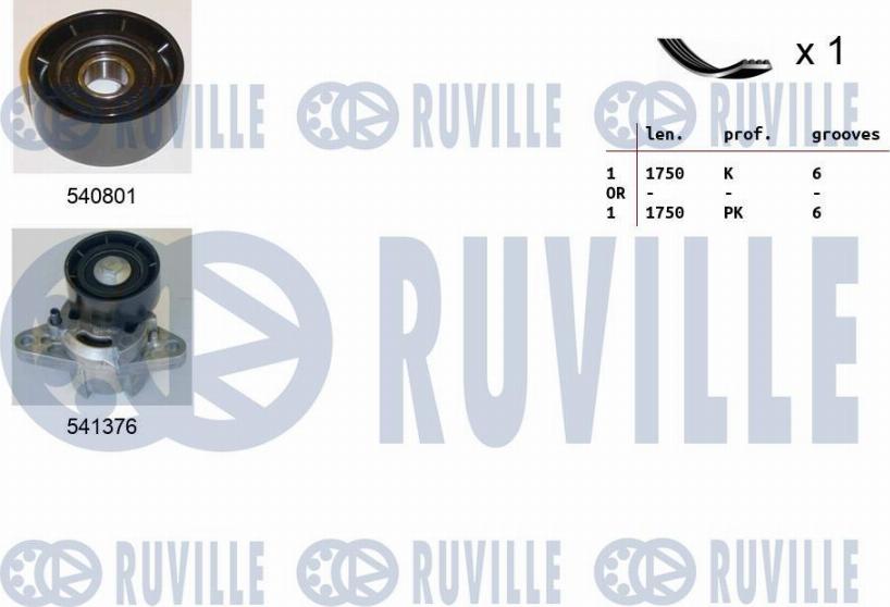 Ruville 570084 - Поликлиновий ремінний комплект avtolavka.club
