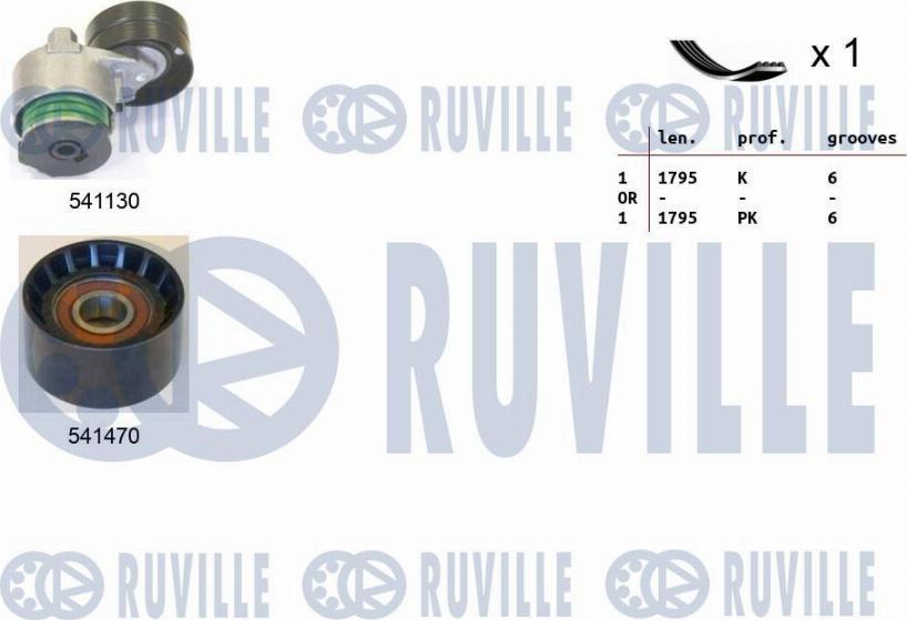 Ruville 570080 - Поликлиновий ремінний комплект avtolavka.club