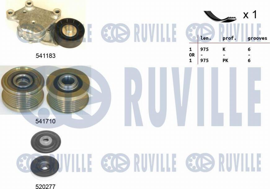 Ruville 570166 - Поликлиновий ремінний комплект avtolavka.club