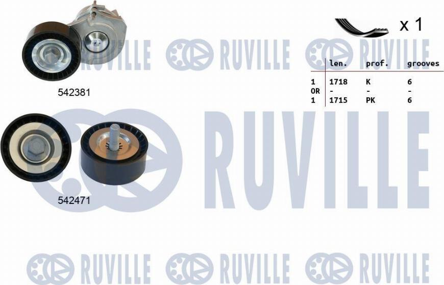 Ruville 570119 - Поликлиновий ремінний комплект avtolavka.club