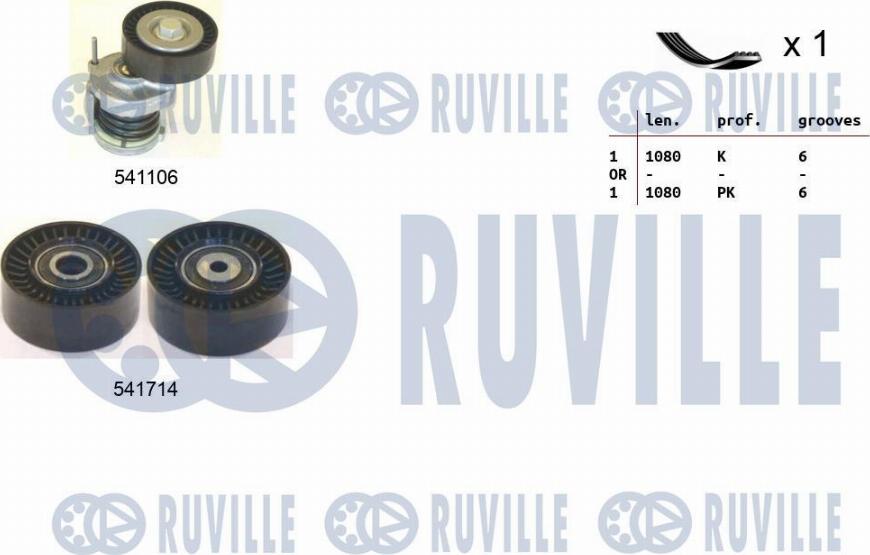 Ruville 570114 - Поликлиновий ремінний комплект avtolavka.club