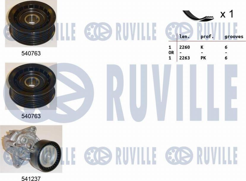 Ruville 570183 - Поликлиновий ремінний комплект avtolavka.club