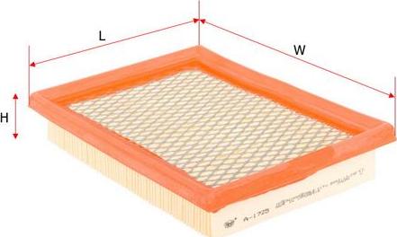 SAKURA Automotive A-1725 - Повітряний фільтр avtolavka.club