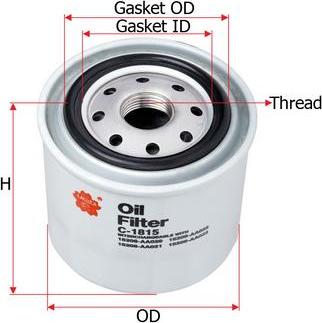 SAKURA Automotive C-1815 - Масляний фільтр avtolavka.club