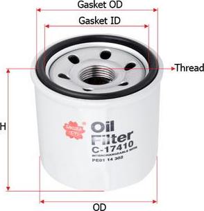 SAKURA Automotive C-17410 - Масляний фільтр avtolavka.club