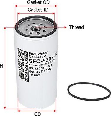 SAKURA Automotive SFC-5302-10 - Паливно-водяний сепаратор avtolavka.club