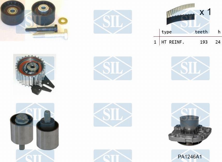 Saleri SIL K7PA1246A1 - Водяний насос + комплект зубчатого ременя avtolavka.club