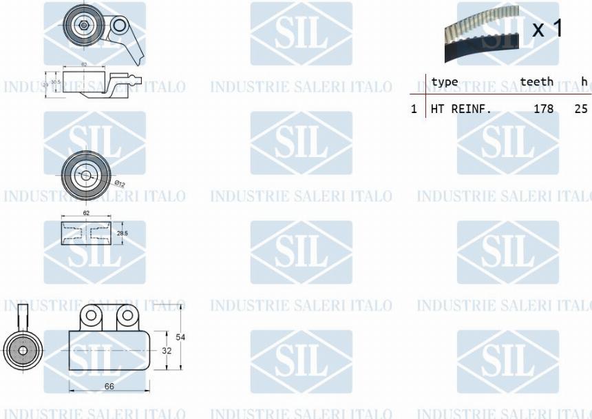 Saleri SIL TK1157 - Комплект ременя ГРМ avtolavka.club