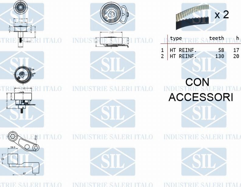 Saleri SIL TK1116 - Комплект ременя ГРМ avtolavka.club