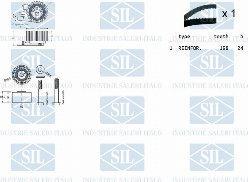 Saleri SIL TK1124 - Комплект ременя ГРМ avtolavka.club