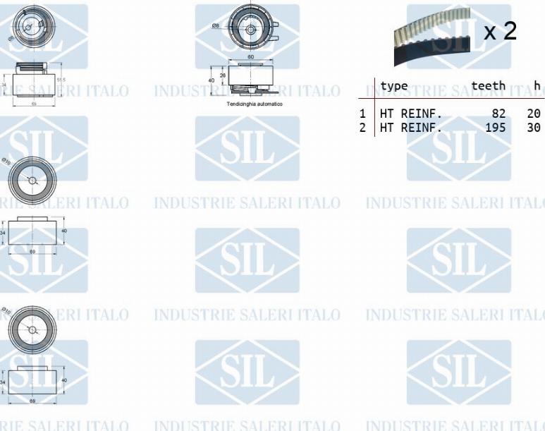 Saleri SIL TK1398 - Комплект ременя ГРМ avtolavka.club