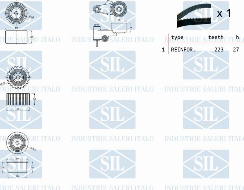 Saleri SIL TK1313 - Комплект ременя ГРМ avtolavka.club