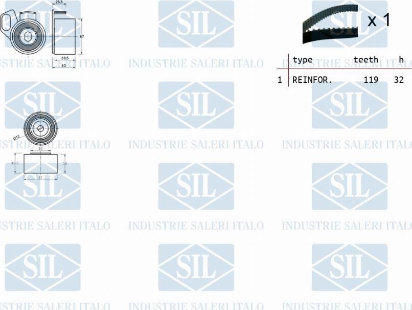 Saleri SIL TK1206 - Комплект ременя ГРМ avtolavka.club