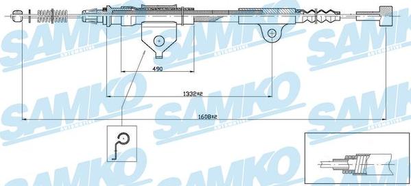 Samko C0504B - Трос, гальмівна система avtolavka.club