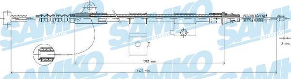 Samko C0513B - Трос, гальмівна система avtolavka.club