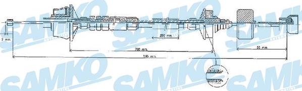 Samko C0537C - Трос, управління зчепленням avtolavka.club