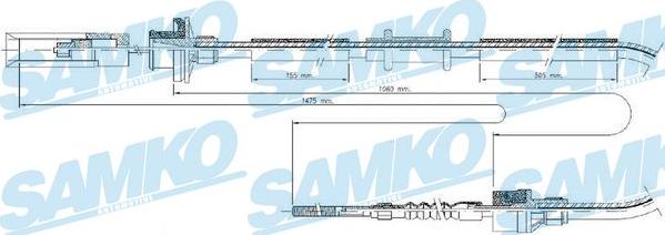 Samko C0046C - Трос, управління зчепленням avtolavka.club