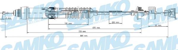 Samko C0016C - Трос, управління зчепленням avtolavka.club