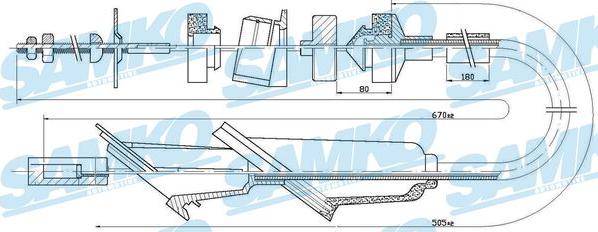 Samko C0020C - Трос, управління зчепленням avtolavka.club