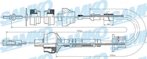 Samko C0027C - Трос, управління зчепленням avtolavka.club