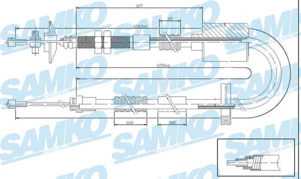 Samko C0195C - Трос, управління зчепленням avtolavka.club