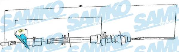 Samko C0134C - Трос, управління зчепленням avtolavka.club