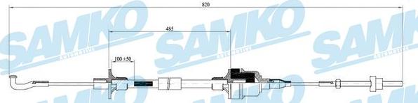 Samko C0129C - Трос, управління зчепленням avtolavka.club