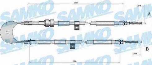 Samko C0240B - Трос, гальмівна система avtolavka.club