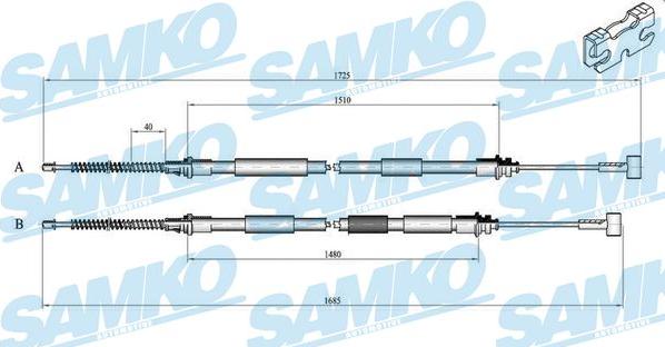 Samko C0235B - Трос, гальмівна система avtolavka.club