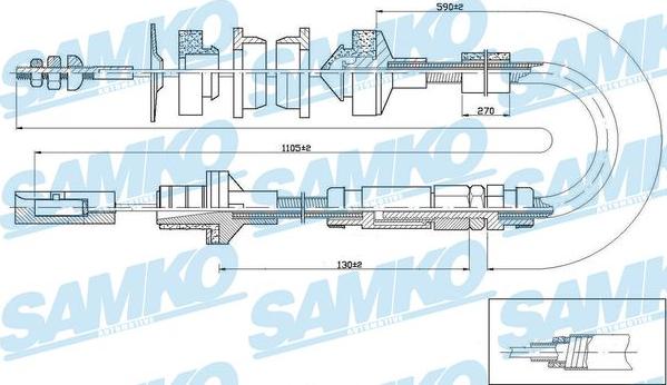 Samko C0238C - Трос, управління зчепленням avtolavka.club