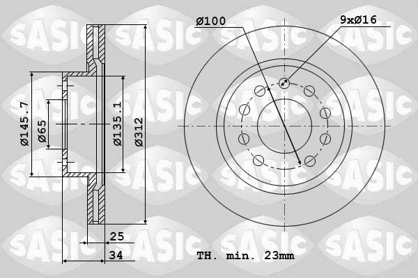 Sasic 9004902J - Гальмівний диск avtolavka.club