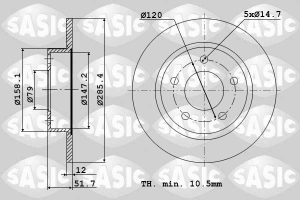 Sasic 9004500J - Гальмівний диск avtolavka.club