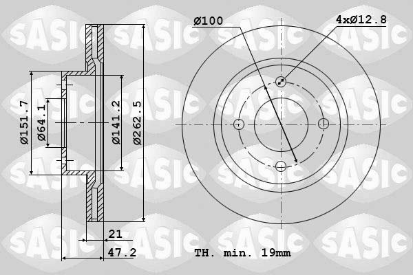 Sasic 9004533J - Гальмівний диск avtolavka.club