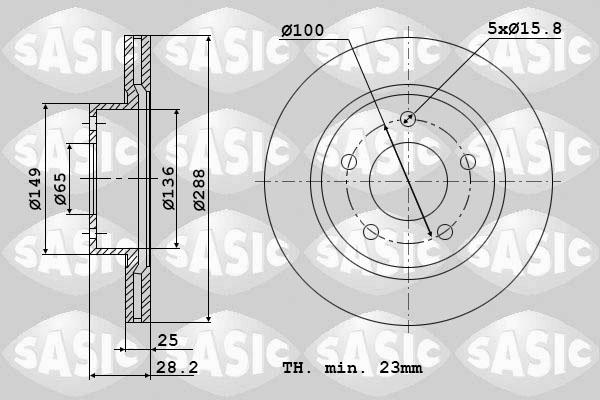 Sasic 9004898J - Гальмівний диск avtolavka.club