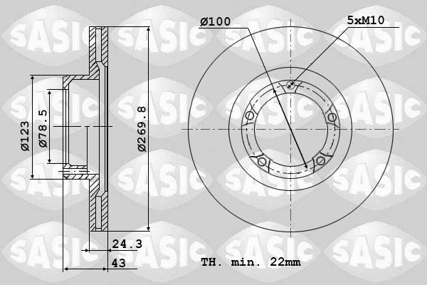 Sasic 9004821J - Гальмівний диск avtolavka.club