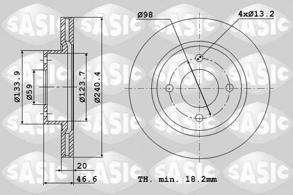 Sasic 9004822J - Гальмівний диск avtolavka.club