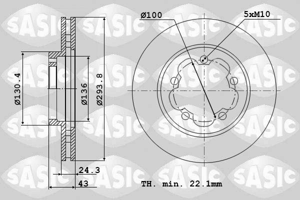 Sasic 9004827J - Гальмівний диск avtolavka.club