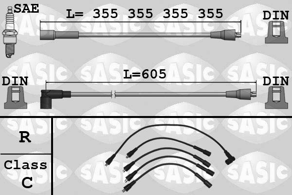 Sasic 9284017 - Комплект проводів запалювання avtolavka.club