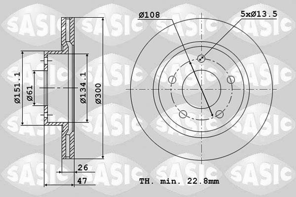 Sasic 4004299J - Гальмівний диск avtolavka.club